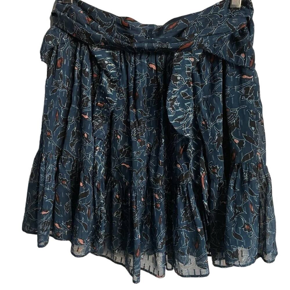 Ulla Johnson Zea Silk Blend Mini Skirt Belted Ruffle Size 2 NWT - Picture 8 of 10